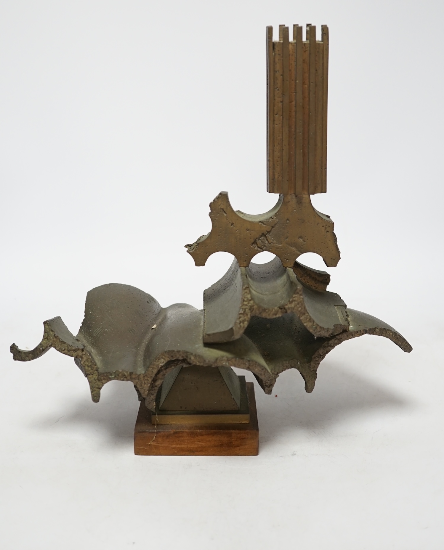 Geoffrey Dudley (1918-1986), bronze, 'Staffordshire Pit Head', 30cm